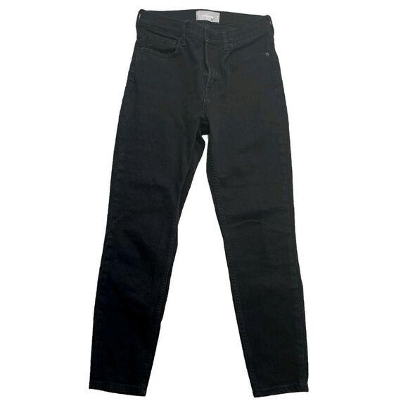 Everlane Jeans Womens 27 Ankle High Rise Skinny Jeans Black Washed Stretch Denim - Picture 1 of 8
